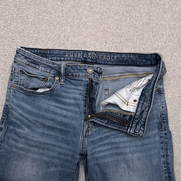 American Eagle Jeans Men's 33x29* Slim Straight Medium Wash Denim‎ Airflex Plus - Picture 2 of 10